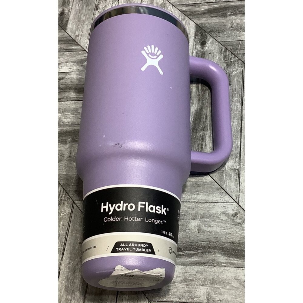 Hydro Flask 40 Oz Tumbler Lavender Stainless Steel Insulated Handle Lid No STRAW